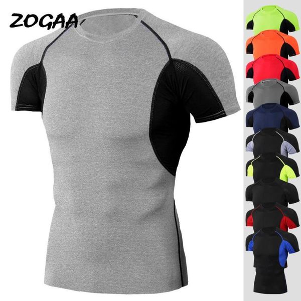 Herren-T-Shirts ZOGAA Frühling Herbst Sport Stretch Schnelltrocknende Kurzarm-Kompressions-Tight-Fitness-Lauf-Muskel-T-Shirts