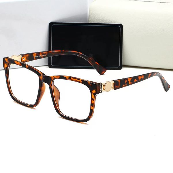 Óculos de sol da moda masculina óculos de leitura versage para mulheres, tons de designer Leopard Frame Clear Classic Goggles óculos de sol de grife para homens