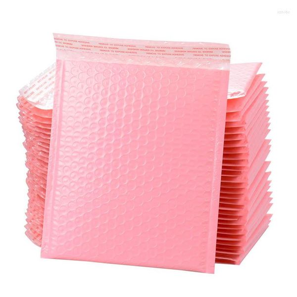Aufbewahrungsbeutel, 10 Stück, rosa Luftpolsterumschlagbeutel, selbstverschließender Briefträger, gepolstert, mit Versand als Geschenk