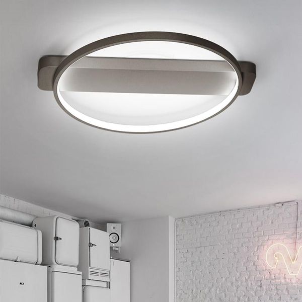 Plafoniere Lampada moderna a LED per cucina Soggiorno Tavolo da pranzo Semplicità Lampadario a sospensione rotondo nero Illuminazione camera da letto