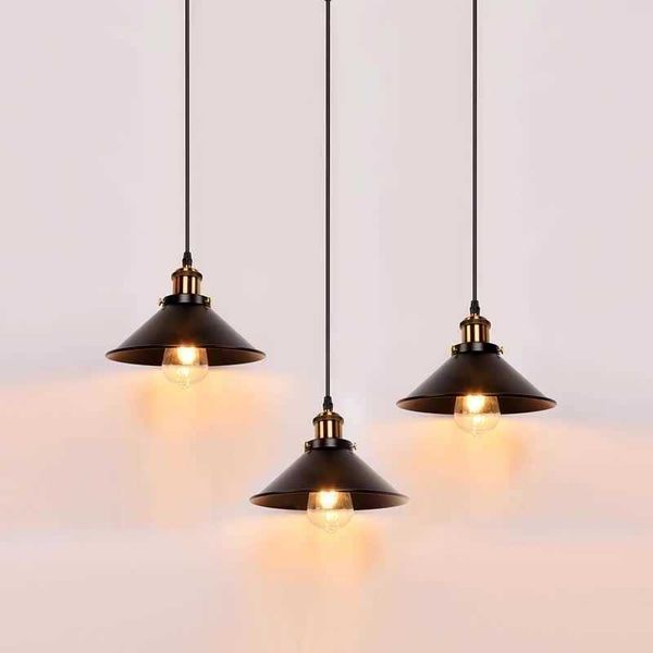 Lights E27 Edison Loft Pendant Retro Industrial Ceilling Lacqured Lacqued Iron Umbrella Shade Country Art Lamp