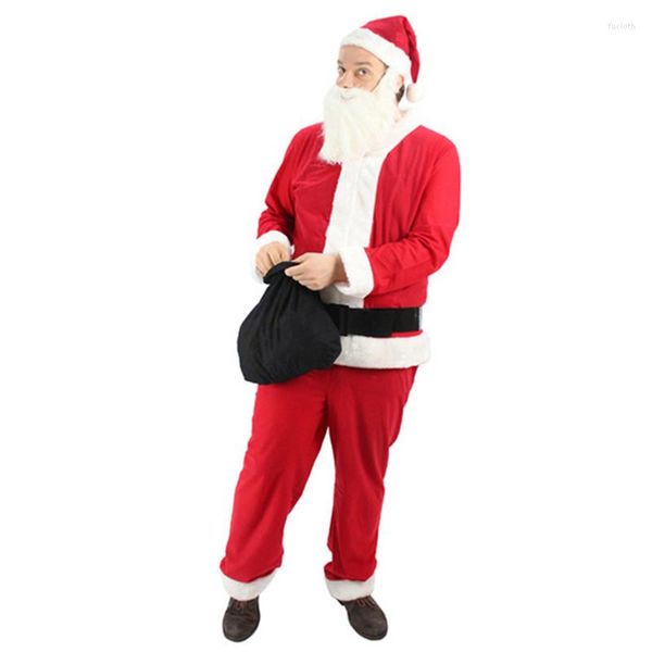 Figurino do tema Papai Noel para homens adequados para trajes vermelhos Merry Christams Party Supplies Cosplay Performance