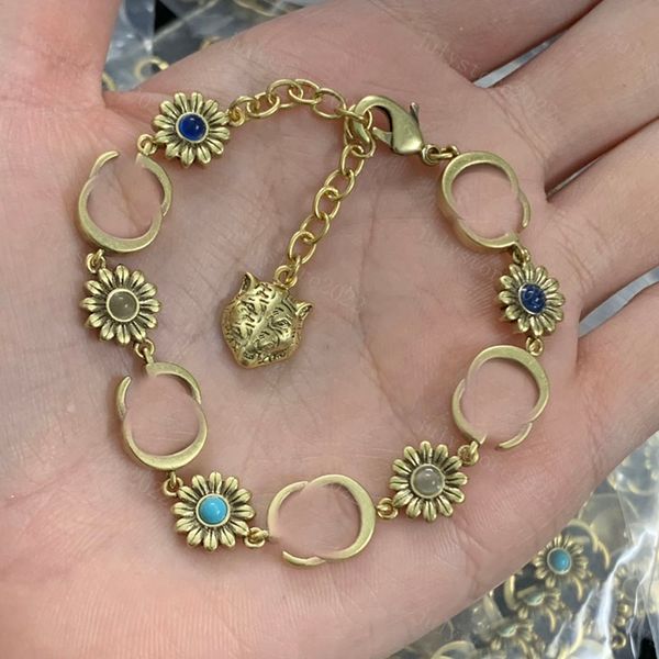 Pulseira de prata feminina Designers de pulseira de joalheria chians de ouro abelh￣o pulseira de amor g para mensagens de tigre de luxo com caixa