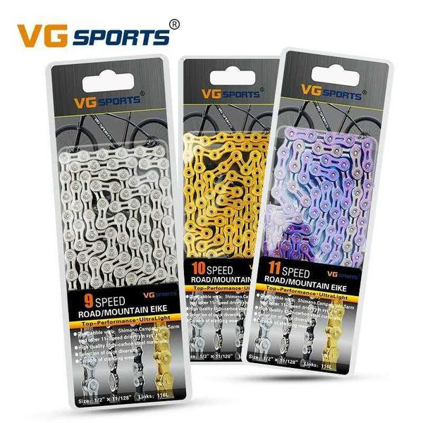 S VG Sports 8 9 10 11 Speed ​​Ultra Light 116L Gold Silver Semi Hollow Bicycle Chain Mountain Road Bike 0210