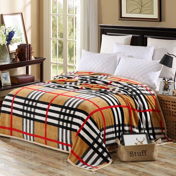 Blanket Ultra Soft Throw Nordic Style com luxo de flanela de flanela xadrez para sofá e sofá 230209