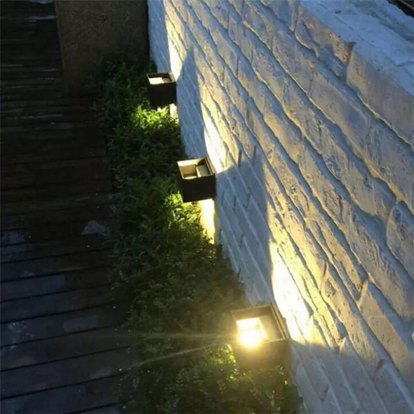 Schwarze moderne LED-Wandleuchten für den Außenbereich, Aluminium, 7 W (weiß), 3000 K, nach oben und unten verstellbare Wandleuchten, Beleuchtung für Schlafzimmer, Terrasse, Haus, Garten, Garage, Flur, Korridor, USASTAR
