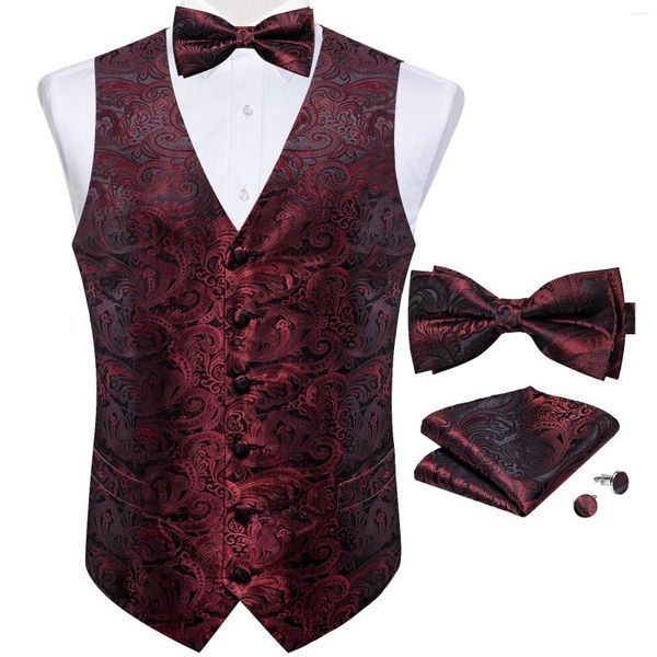 Coletes masculinos colete de terno para homens festa de casamento de seda cistuste the law the lenkerchief slowlinks smoking gilet roupas por atacado