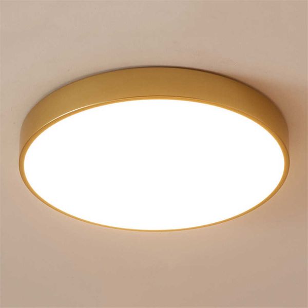 s dünne 5 cm Gold LED moderne runde Ø 23/30/40 cm Flush Panel Deckenleuchte Fernbedienung Licht für Foyer Schlafzimmer 0209