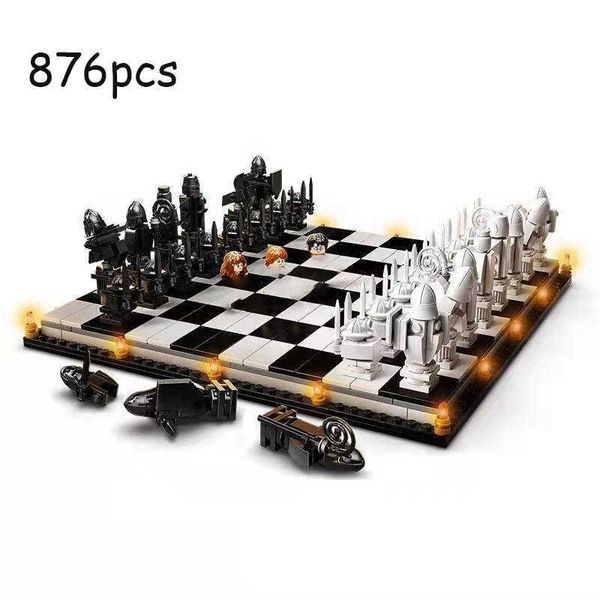 Bloco 2022 Novos produtos compatíveis com os blocos de construção da série Harry Hogwarts Wizard Magic Chessboard montado Blocos de construção Toys C