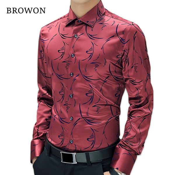 Мужские повседневные рубашки прибытие роскошное бренд мужская формальная с длинным рукавом цветочный дизайнер Men Men Luxdeo Plus Size 5xl 230209
