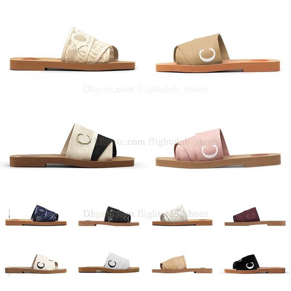 Pantofola sandali di qualità 2023 Pantofole Woody per donna Ciabatte piatte eur35-42 beige bianco nero rosa Azzurro marrone scivolato scarpe da donna estive per interni ed esterni