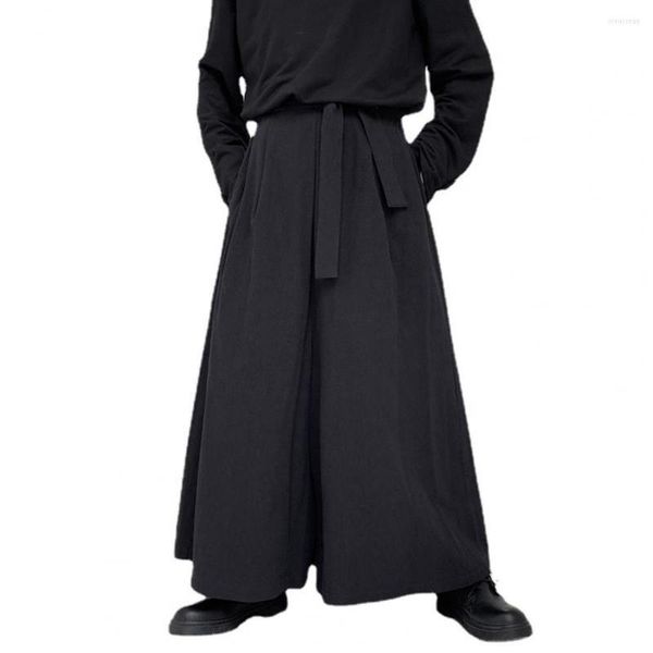 Pantaloni da uomo Pantaloni autunnali Uomini creativi in stile giapponese Primavera irregolare Samurai scuro per cosplay