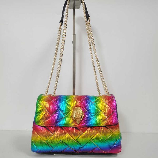 Bolsas de ombro novas bolsas de designer de cabe￧a de ￡guia bolsa arco -￭ris bolsa de bolsa de splicing designers ladys saco de crossbody