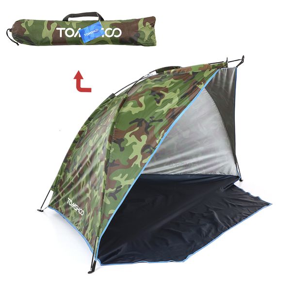 Zelte und Unterstände Tomshoo Outdoor-Strandzelt Sunshine Shelter 2 Personen Robustes 170T-Polyester-Sonnenschutzzelt zum Angeln Camping Wandern Picknick Park 230210