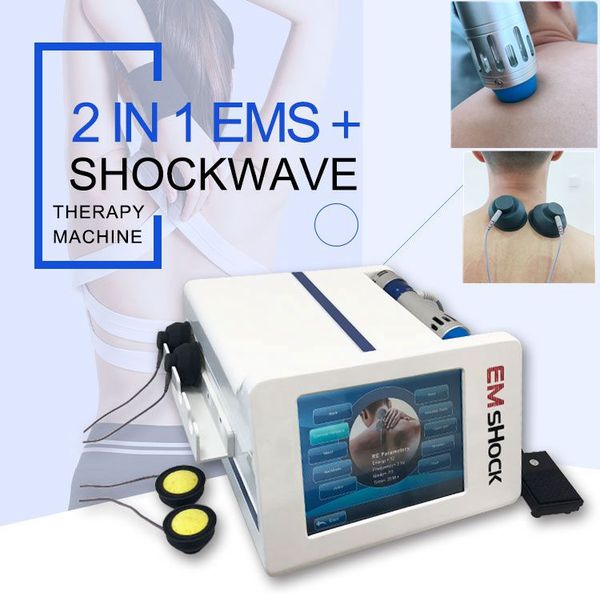 Mini Emshock Therapy Machine 2 in 1 Ems Stimolatore muscolare elettrico Tazze Attrezzatura per onde d'urto Onde d'urto Sollievo dal dolore Fisioterapia Disfunzione erettile Ed Trattamento