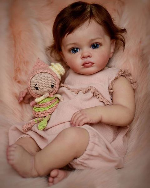 Bambole 60CM Bebe Reborn Bambina bambola Tutti Finita bambola dipinta a mano Bebe Doll pelle 3D strati multipli Pittura vene visibili 230210