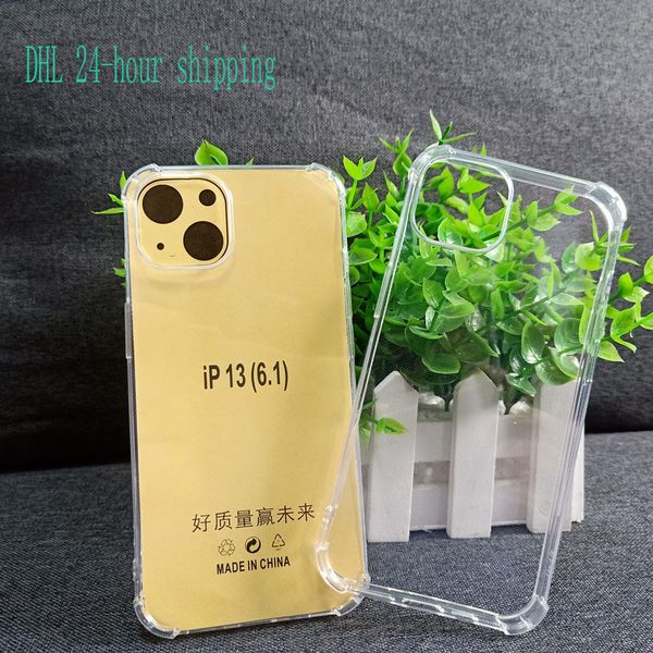 DHL 1.5MM Darbeye Dayanıklı Yumuşak TPU Kılıfları Iphone 14 Pro Max 13 13pro 13pro max 12 12pro 11 11pro Anti Güz Hava Yastığı Dört Köşe Bırak Crystal Clear Telefon Kapakları