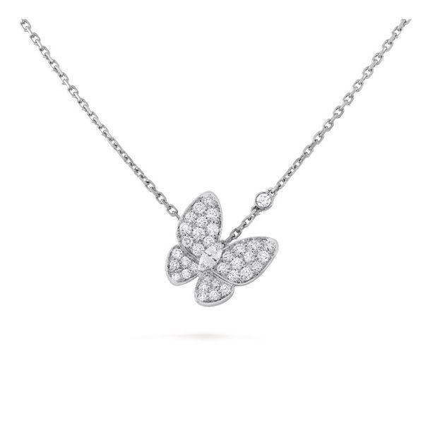 925 Colar pingente de borboleta de alta qualidade prateada Cristal de cristal Mãe de pérola colar de diamante de diamante colar de ouro rosa prateado para mulheres Presente de casamento