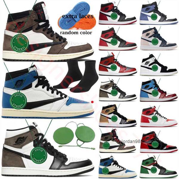 2023 Pine Green Blue Moon 1s Basketball Shoes Mens Chicago Lost Found Homage Jumpman High University Blue Black Brand Patent Heritage