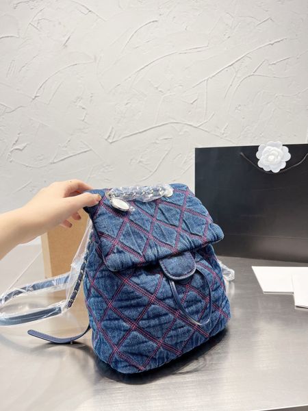 Umhängetasche Denim Stickerei Rucksack Designer eine Schultertasche Luxus Damenhandtasche zweifarbig optional große Kapazität Studentenreise