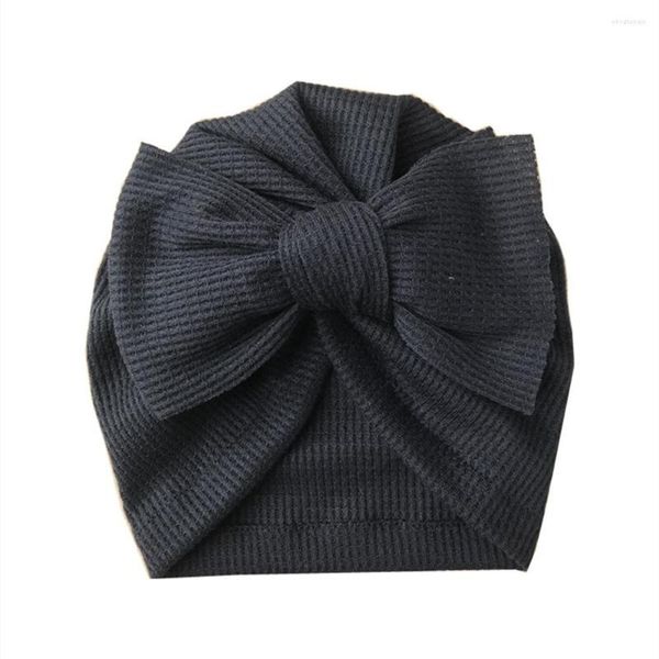 Boinas para criança malha sólida tricô grande bowknot chapéu de turbante moda moda arcos artesanais gorro infantil girotas meninas meninas de cabeça presentes de aniversário