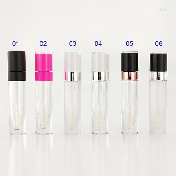 Vorratsflaschen 100 Stück 6,4 ml leere Lipgloss-Röhre mit weißem Kappenzylinder, nachfüllbare Röhren, Lippenstift-Wannen, Lipgloss-Verpackungsflasche