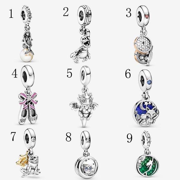 Passend für Pandora-Charm-Armbänder, europäischer Fuchs, Kaninchen, Emaille, baumelnder Anhänger, Frosch, Meerjungfrau, Eule, Kristall-Charms, Perlen, DIY, Schlangenkette für Frauen, Armreif, Halskette, Schmuck