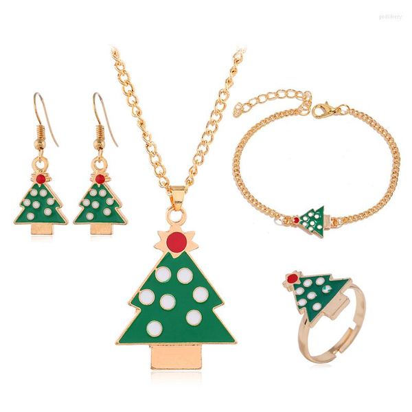 Anhänger Halsketten Einfache süße Weihnachtsbaum Halskette Geschenke Legierung Kette Schmuck für Frauen und Mädchen Familienzubehör