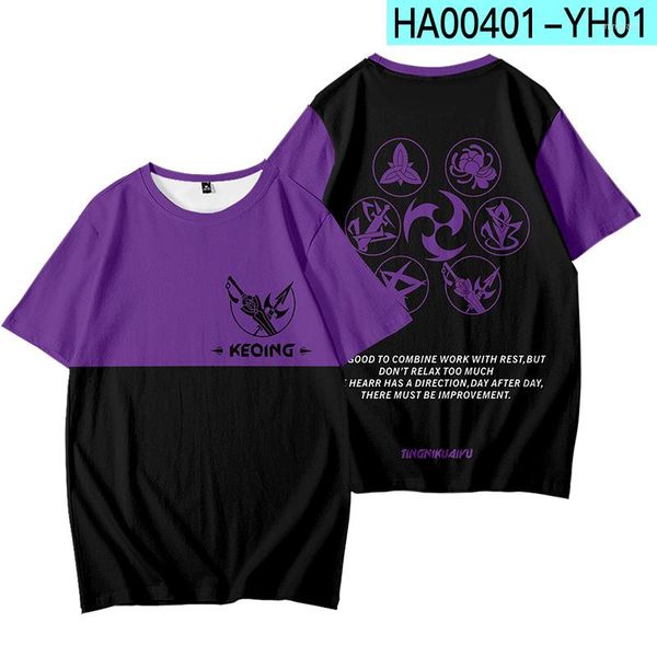 Camisetas masculinas de verão 3d genshin impacto homens homens top moda moda shirts harajuku hip hop casual meninas meninas anime tees de roupas