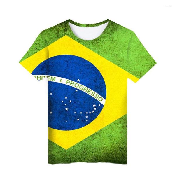 Camisetas de camisetas masculinas Moda de verão Brasil Flag 3D Homens de camisetas Momen Mulheres Tops Casual Manga curta Camisetas unissex Camisetas camisetas plus size