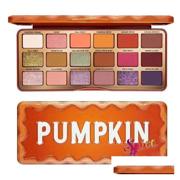 Lidschatten 18 Farben Lidschatten-Palette To Fac Orange Pumpkin Color Eyeshadow 2021 Christmas Limited Highcolor Rendering Makeup Drop Dhs47