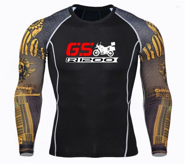 Männer T Shirts Fitness MMA Kompression Shirt Männer Männlich Langarm Crossfit Bodybuilding Herren GS R1200 Druck 3D T-shirt tops Tees Herbst