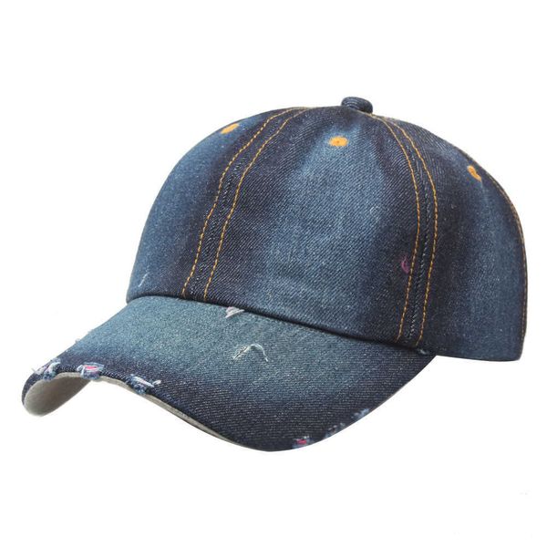 Ballkappen Großhandel LGFD772A Frauen einfaches Design Baumwolle Blau Mädchen Denim Baseballkappe G230209