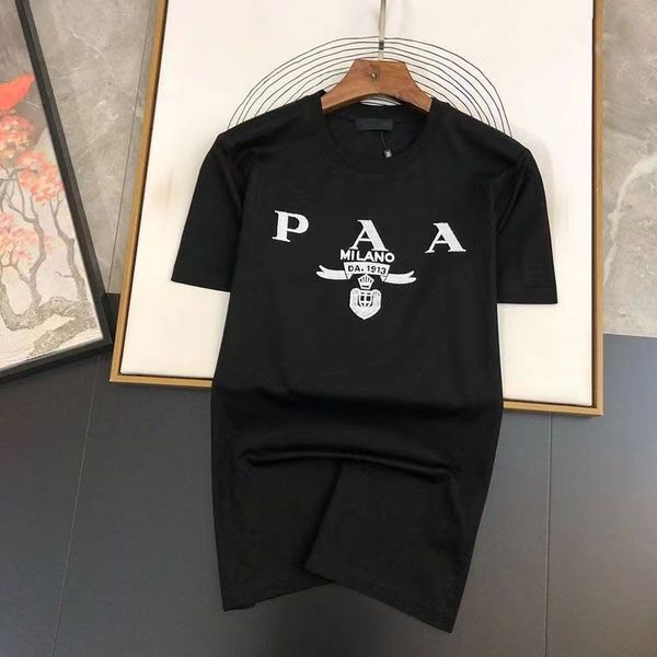 Batı Moda Giyim İtalya ünlü markalı üçlü işaret mektubu Grafik yaz saf pamuk yuvarlak xxxl yaka Lüks tasarımcı sevgilisi paa T-shirt tees tops