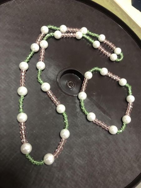 Strand Two Wearing Pink Green Sorority Glass Peal Braccialetto elastico fai-da-te Posh Greek Divine Pretty Girl Multi Jewelry