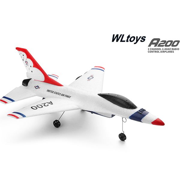 Park de aeronaves elétricas/RC10 WLToys A200 F-16B 3CH Plano RC 2.4G Controle remoto Dublê de asa fixa RC RC Airplane planador de planadores Modelo Toys Boy 230210