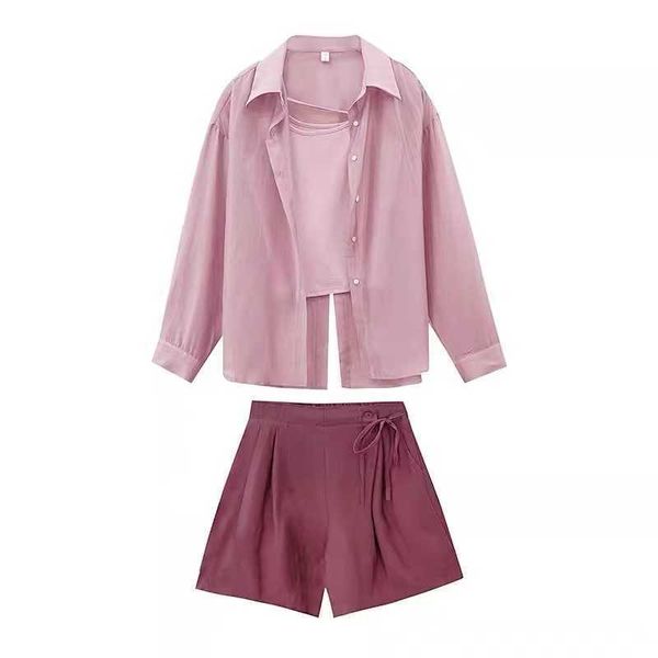 Sets Mama Mädchen Shirts Shorts Weste Kleidung Set Kleinkind Casual Mode Koreanische Sommer Kleid Chiffon Stücke T-Shirt Strickjacke Anzug