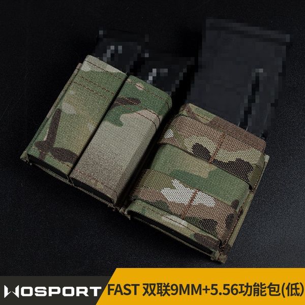 Dual 9MM 5,56 FAST Holster Outdoor taktische Molle Tasche Mehrzweck-Magazintasche Camouflage-Funktionspaket