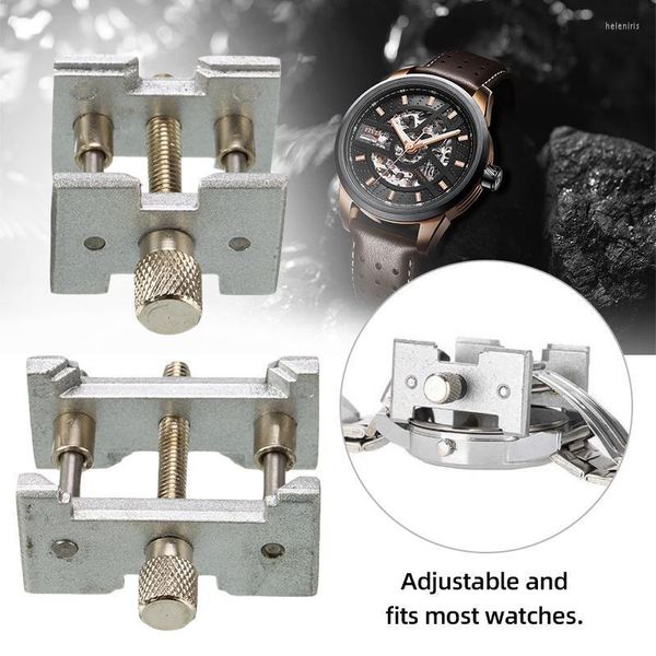 Uhr Reparatur Kits Werkzeuge Uhren Zubehör Fall Halter Metall Bewegung Feste Basis Für Uhrmacher Clamp 2 teile/satzReparatur Hele22