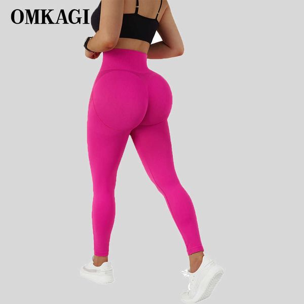 Outfit da yoga Omkagi Push Up High Waist Leggings Sport Women Gym Workout Scrittura Female Pants Yoga Pants Fitness Booty Leggings T230211