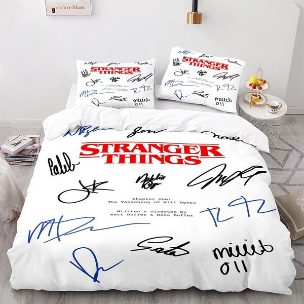 Set di biancheria da letto Stranger Things Set di biancheria da letto Singola Doppia Completa Queen King Size Stranger Things Set da letto Camera da letto per bambini per adulti 011 230211