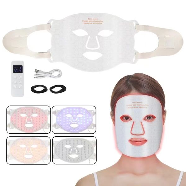 Per pistola per mesoterapia 4 colori LED maschera per il viso luce a infrarossi rossa LED Therpay maschera facciale LED gel per piedi bellezza cura della pelle SPA maschera per lifting facciale