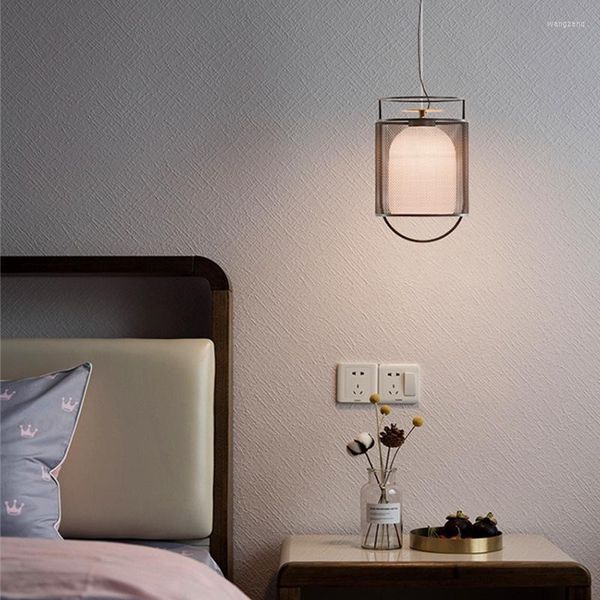 Lampade a sospensione Designer Nordic Restauranti barre Mode Accensione della griglia cinese Lanterna decorativa per vetro piccolo lampadario piccolo