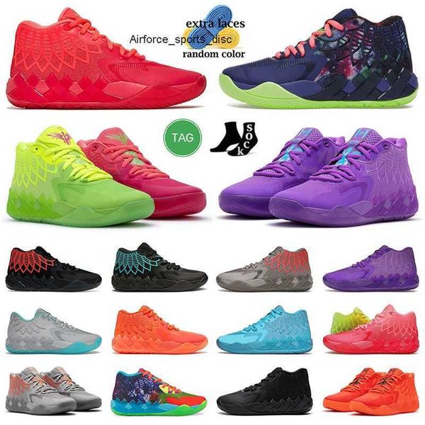 MB 01 Lamelo Ball Basketball Shoes Mens Big Size 12 All Red LaMelos Rick и Mortys MB.01 MB1 зеленый золото черный синий зимняя мода Outdoorwith коробка