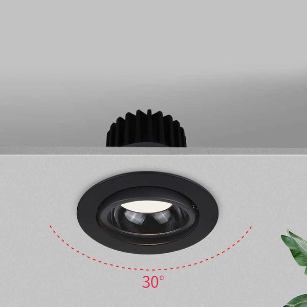 Luci 7 / 12W Downlight Lampada da incasso a soffitto Angolo regolabile Spot in alluminio a luce LED AC110V 220V per Home Office 0209