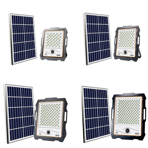 Luzes de inundação solar de 1080p câmera de segurança Wi-Fi Garden Outdoor Flood Light Pir impermeável IP66 com 32G SD Card 100W 200W-300W-400W agora Crestech168