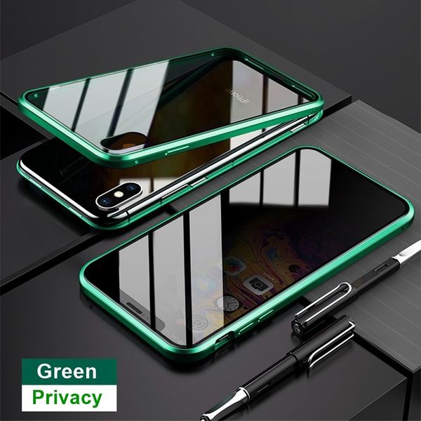 İPhone için Manyetik Gizlilik Metal Kılıfları 14Promax 14 13 12 11 Promax XS MAX 14PLUS 13PRO 12PRO Telefon Kılıfı için Peep Temperli Önleme Özel Kapak Tutun