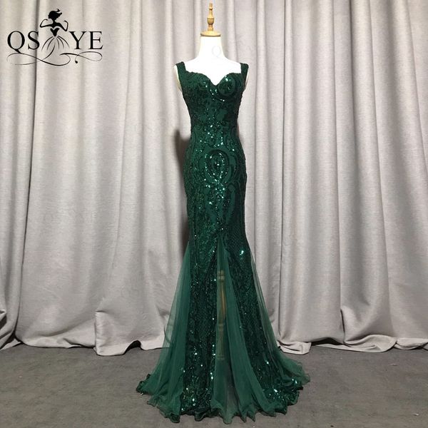 Платья для вечеринок роскошные изумрудные вечерние платья зеленые блестки длинная русалка выпускное платье блеск элегантное платье для вечеринок