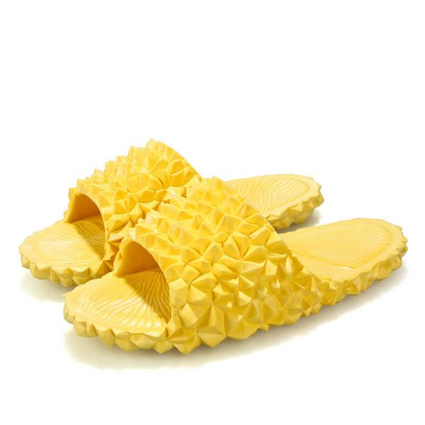 Slippers fofos durian internos do lado de fora dos chinelos de banheiro feminino Meninas de praia Flip Flip Shoes Summer Slides Moda Slides G230210
