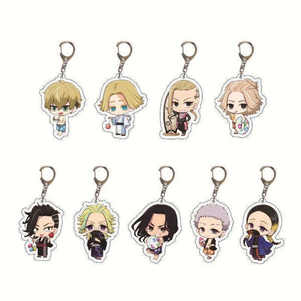 Anéis -chave Anime Tokyo Revengers Anime Cosplay Keychain Manjiro Ken Takemichi Hinata Atsushi Chibi Kawaii Saco Pingente Fãs Coleção G230210